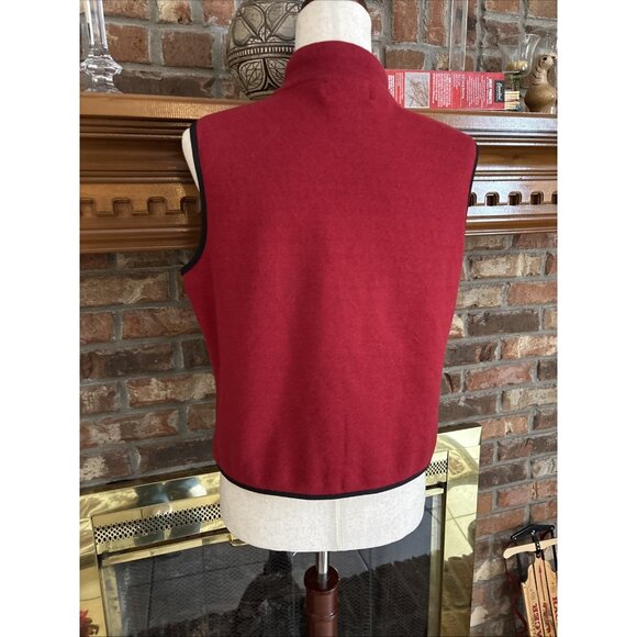 Woolrich Red Christmas Vest Zip Front Size Large See Pics For Measurements - Picture 3 of 6
